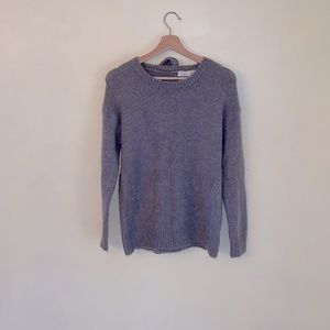 Gray long sleeve open back sweater